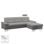 Ecksofa Tryon Strukturstoff - Platin - Longchair davorstehend rechts