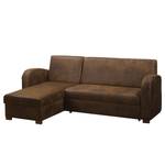 Ecksofa Tullow (mit Schlaffunktion) Antiklederoptik - Braun - Longchair davorstehend links