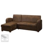 Ecksofa Tullow (mit Schlaffunktion) Antiklederoptik - Braun - Longchair davorstehend links