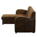 Ecksofa Tullow (mit Schlaffunktion) Antiklederoptik - Braun - Longchair davorstehend links