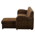 Ecksofa Tullow (mit Schlaffunktion) Antiklederoptik - Braun - Longchair davorstehend rechts