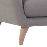 Ecksofa Valby Baumwollstoff Grau - Longchair davorstehend rechts