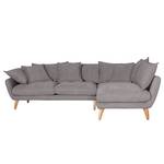 Ecksofa Valby Baumwollstoff Grau - Longchair davorstehend rechts