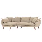 Ecksofa Valby Baumwollstoff Beige - Longchair davorstehend links