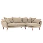 Ecksofa Valby Baumwollstoff Beige - Longchair davorstehend rechts