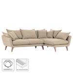 Ecksofa Valby Baumwollstoff Beige - Longchair davorstehend rechts