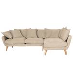 Ecksofa Valby Baumwollstoff Beige - Longchair davorstehend rechts