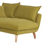 Divano ad angolo Valby Tessuto di cotone Verde lime - Longchair preimpostata a destra