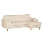 Ecksofa Viona II Webstoff Creme - Longchair davorstehend rechts