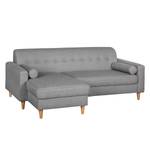 Ecksofa Viona III Webstoff Stoff Kasa: Grau - Longchair davorstehend links