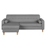 Ecksofa Viona III Webstoff Webstoff - Stoff Kasa: Grau - Longchair davorstehend links