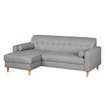 Ecksofa Viona III Webstoff Webstoff - Stoff Kasa: Grau - Longchair davorstehend links