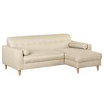 Ecksofa Viona III Webstoff Stoff Kasa: Beige - Longchair davorstehend rechts