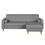 Ecksofa Viona III Webstoff Stoff Kasa: Grau - Longchair davorstehend rechts