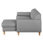 Ecksofa Viona III Webstoff Stoff Kasa: Grau - Longchair davorstehend rechts