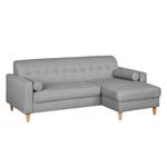 Ecksofa Viona III Webstoff Webstoff - Stoff Kasa: Grau - Longchair davorstehend rechts