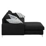 Ecksofa Vitinia Webstoff Schwarz - Longchair davorstehend links