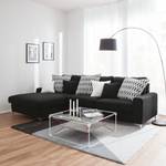 Ecksofa Vitinia Webstoff Schwarz - Longchair davorstehend links