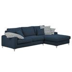 Ecksofa Vitinia Webstoff Longchair/Ottomane davorstehend rechts - Blau