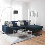 Ecksofa Vitinia Webstoff Longchair/Ottomane davorstehend rechts - Blau