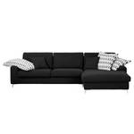 Ecksofa Vitinia Webstoff Schwarz - Longchair davorstehend rechts