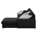 Ecksofa Vitinia Webstoff Schwarz - Longchair davorstehend rechts