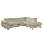 Ecksofa Waiho II Echtleder Warmes Beige - Longchair davorstehend rechts - Ohne Schlaffunktion