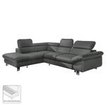 Ecksofa Waiho Kunstleder Dunkelgrau - Longchair davorstehend links - Relaxfunktion