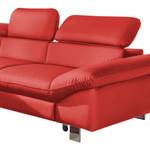 Canapé d'angle Waiho Imitation cuir - Cinabre - Méridienne courte à gauche (vue de face) - Fonction relaxation - Fonction couchage - Coffre de lit