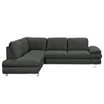 Ecksofa Wasillas Webstoff Anthrazit - Longchair davorstehend links - Keine Funktion