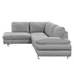 Ecksofa Wasillas Webstoff Grau - Longchair davorstehend links - Schlaffunktion - Bettkasten