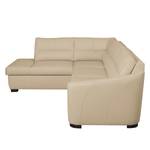 Ecksofa Willowie Echtleder Warmes Beige - Ottomane davorstehend links - Keine Funktion