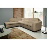 Ecksofa Willowie Echtleder Warmes Beige - Ottomane davorstehend rechts - Schlaffunktion - Bettkasten