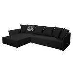 Ecksofa Wings Casual (mit Schlaffunktion) - Webstoff - Anthrazit - Longchair davorstehend links - 6 Kissen