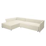 Ecksofa Wings Casual (mit Schlaffunktion) - Webstoff - Beige - Longchair davorstehend links - 6 Kissen