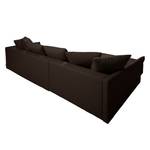 Hoekbank Wings Casual structuurstof - Bruin - Longchair vooraanzicht links - 6 kussens