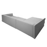 Ecksofa Wings Casual (mit Schlaffunktion) - Webstoff - Lichtgrau - Longchair davorstehend links - 6 Kissen