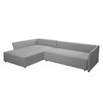 Ecksofa Wings Casual (mit Schlaffunktion) - Webstoff - Lichtgrau - Longchair davorstehend links - 6 Kissen