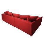 Hoekbank Wings Casual structuurstof - Rood - Longchair vooraanzicht links - 6 kussens