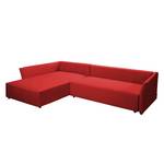 Hoekbank Wings Casual structuurstof - Rood - Longchair vooraanzicht links - 7 kussens