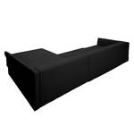 Ecksofa Wings Casual (mit Schlaffunktion) - Webstoff - Anthrazit - Longchair davorstehend rechts - 6 Kissen