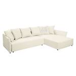 Ecksofa Wings Casual (mit Schlaffunktion) - Webstoff - Beige - Longchair davorstehend rechts - 6 Kissen