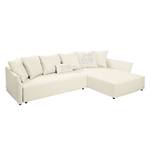 Ecksofa Wings Casual (mit Schlaffunktion) - Webstoff - Beige - Longchair davorstehend rechts - 7 Kissen