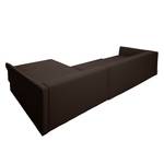 Ecksofa Wings Casual (mit Schlaffunktion) - Webstoff - Braun - Longchair davorstehend rechts - 7 Kissen