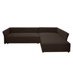 Ecksofa Wings Casual (mit Schlaffunktion) - Webstoff - Braun - Longchair davorstehend rechts - 7 Kissen