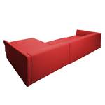 Hoekbank Wings Casual structuurstof - Rood - Longchair vooraanzicht rechts - 6 kussens