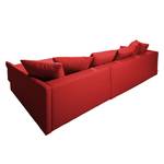 Ecksofa Wings Casual (mit Schlaffunktion) - Webstoff - Rot - Longchair davorstehend rechts - 7 Kissen