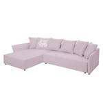 Ecksofa Wings Casual (mit Schlaffunktion) - Webstoff - Lavendel - Longchair davorstehend links - 6 Kissen