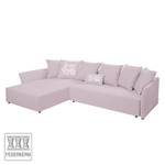 Ecksofa Wings Casual (mit Schlaffunktion) - Webstoff - Lavendel - Longchair davorstehend links - 7 Kissen