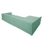 Ecksofa Wings Casual (mit Schlaffunktion) - Webstoff - Mint - Longchair davorstehend links - 6 Kissen